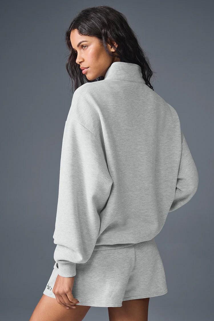 Alo Yoga Accolade Quarter Zip Pullover Grey