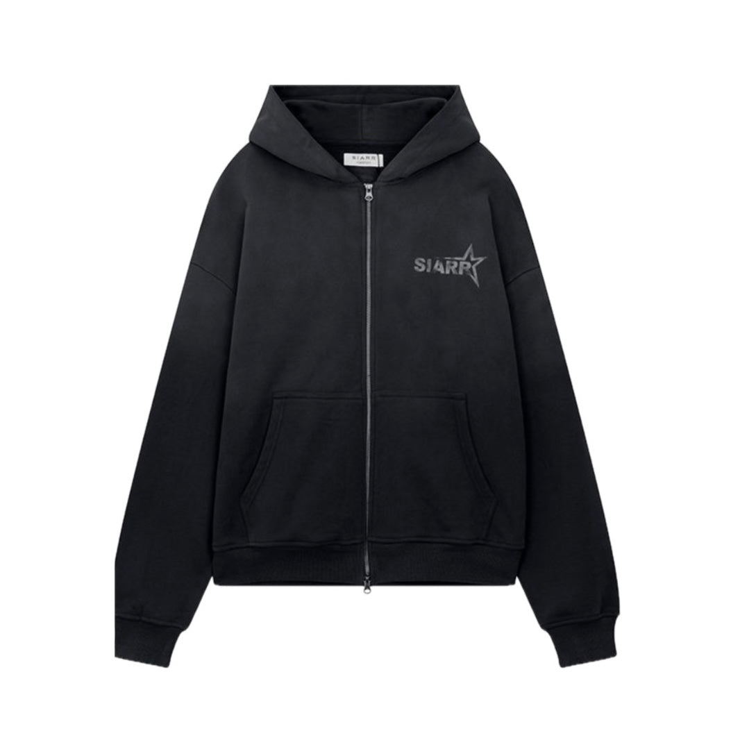 Siarr Sunfade Zip Hoodie Black