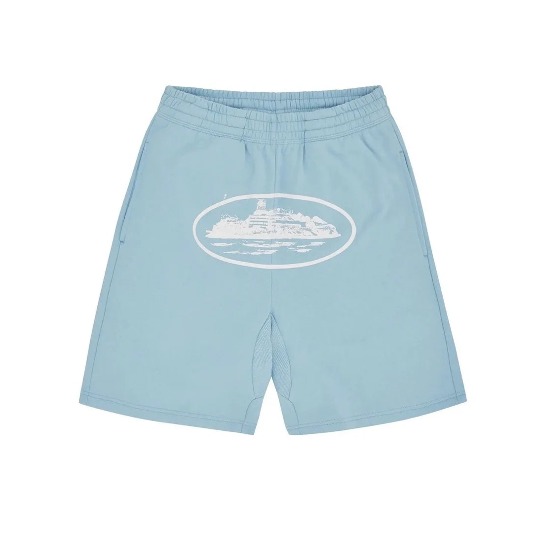 CORTEIZ ALCATRAZ HEAVY COTTON SHORTS WASHED BLUE