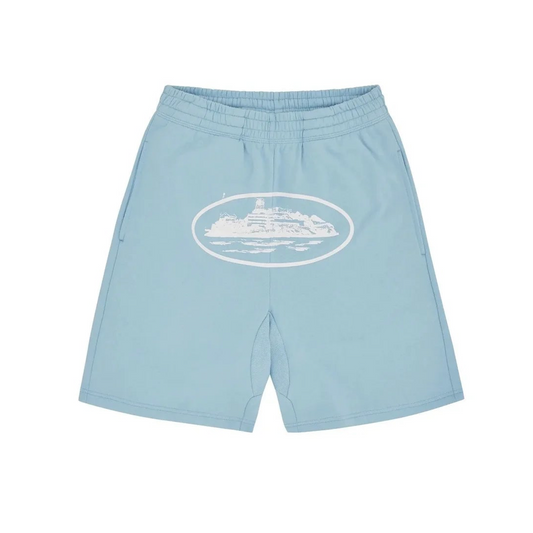 CORTEIZ ALCATRAZ HEAVY COTTON SHORTS WASHED BLUE