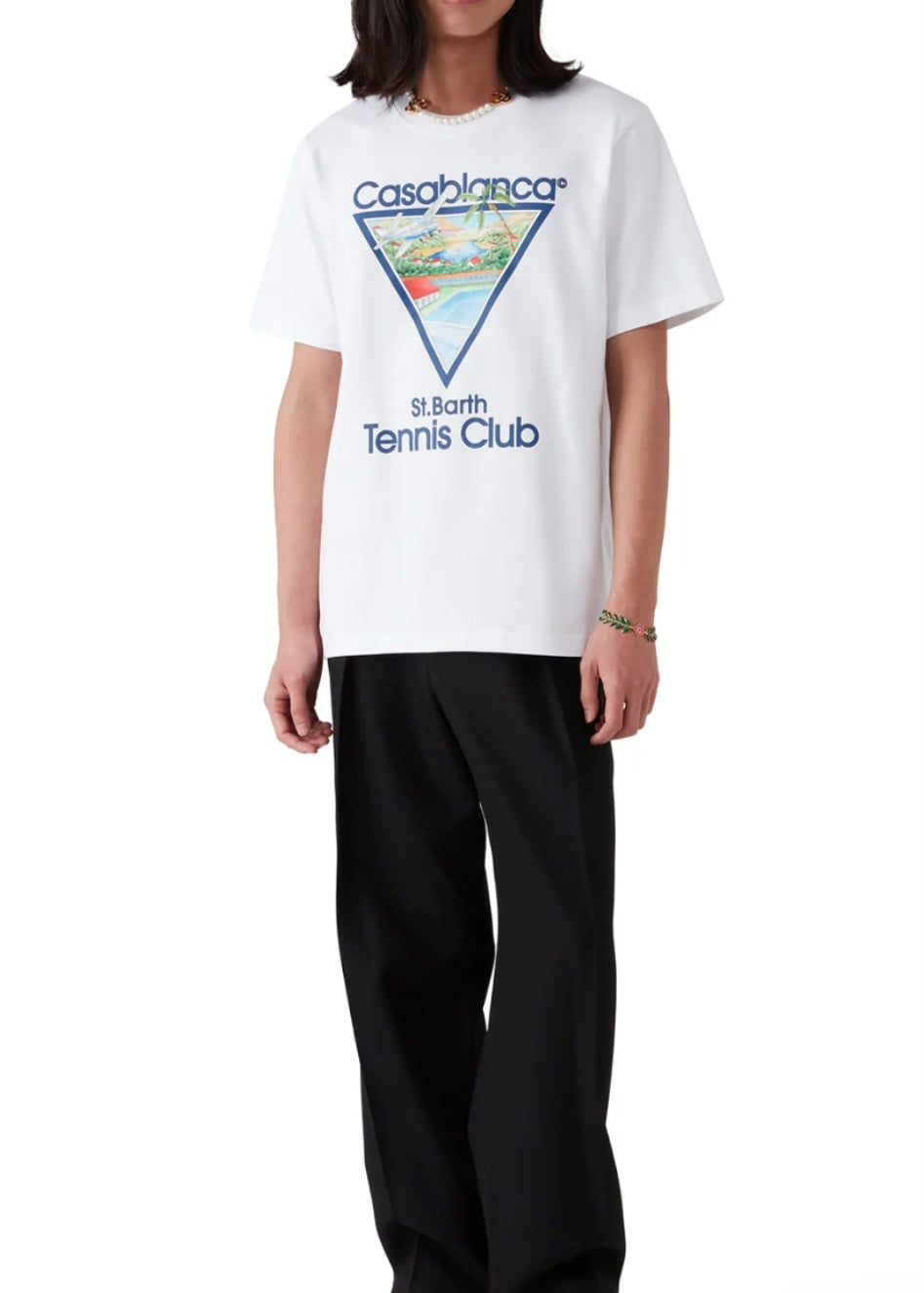 Casablanca Tennis Club Icon St. Barth Tee White