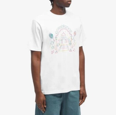 Casablanca Rainbow Crayon Temple Tee White