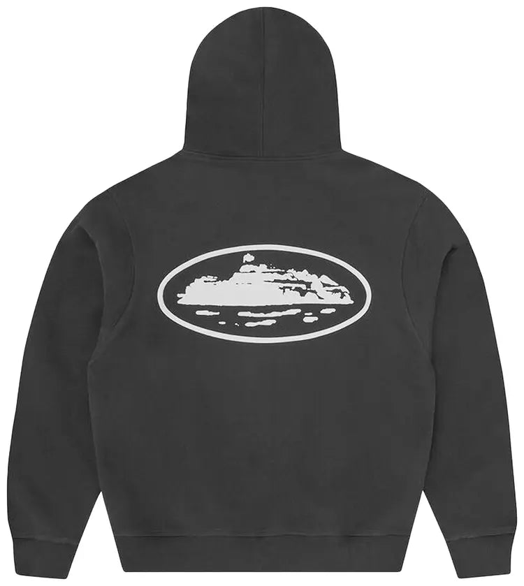 CORTEIZ ISLAND PUFF PRINT ZIP UP HOODIE BLACK