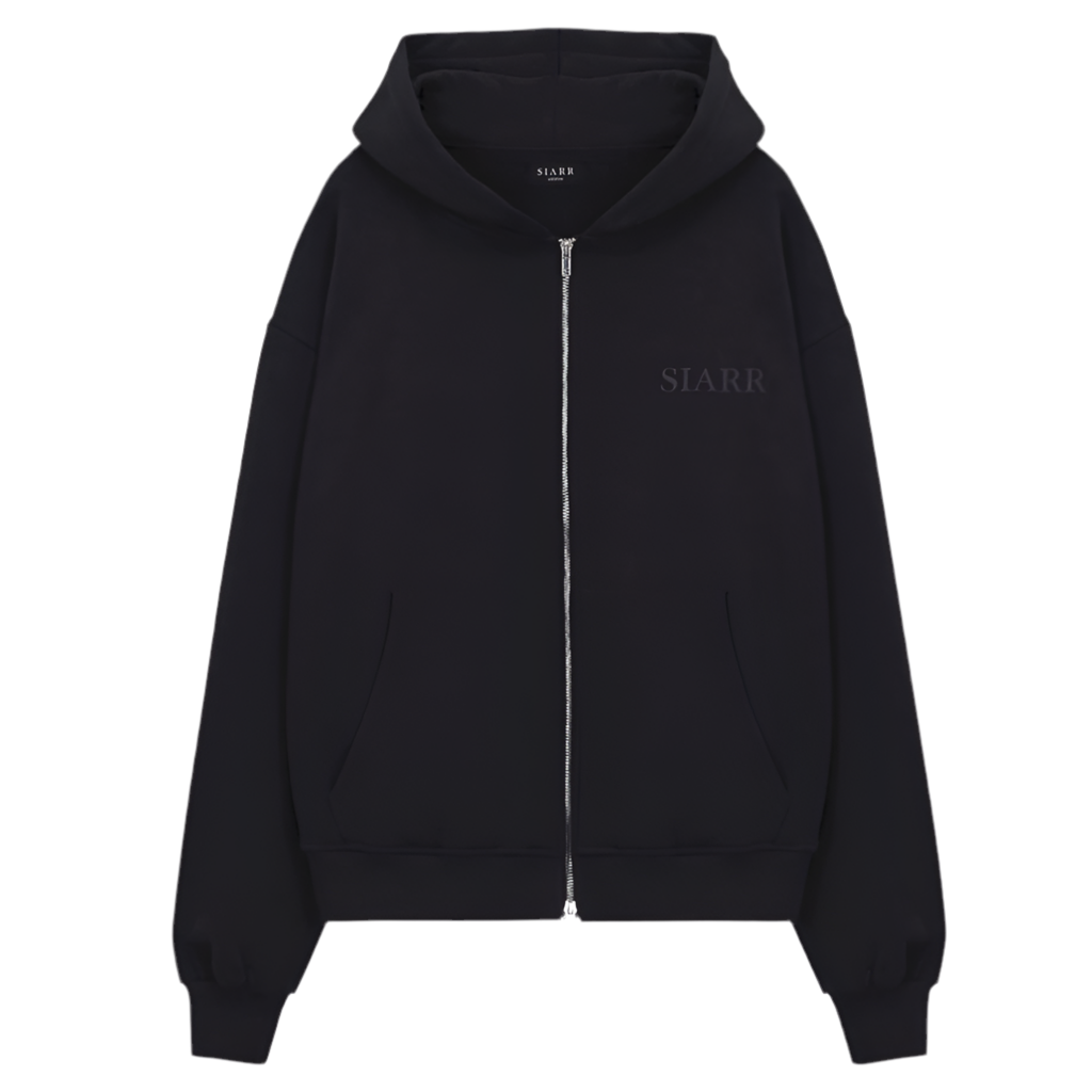 Siarr Puff Zip Hoodie Black