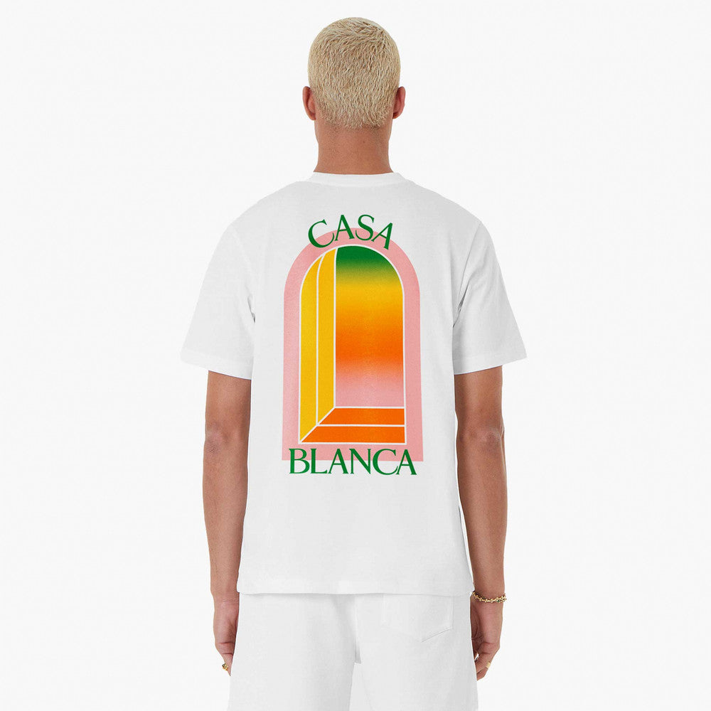 Casablanca Gradient Arch Logo Tee White