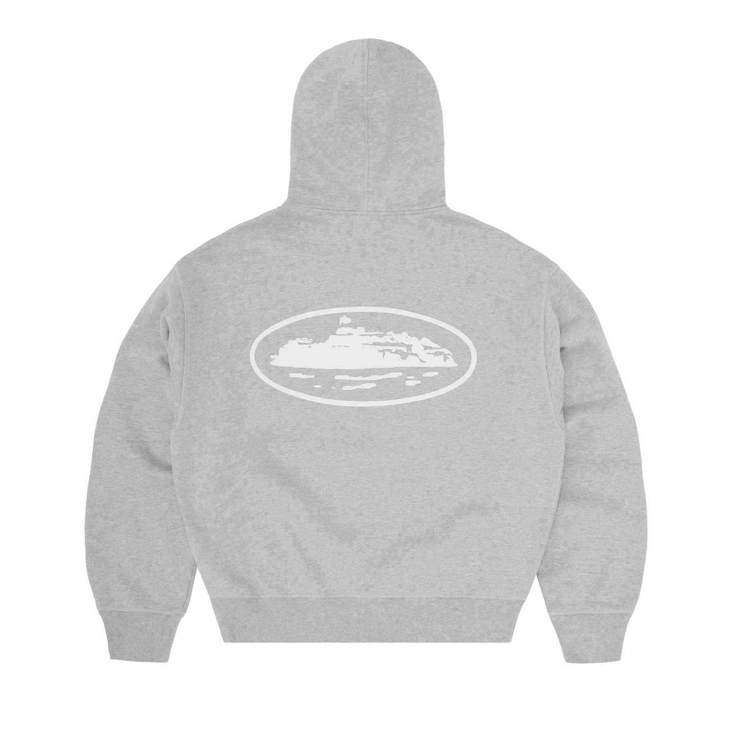 Corteiz Island Puff Print Zip Hoodie Grey