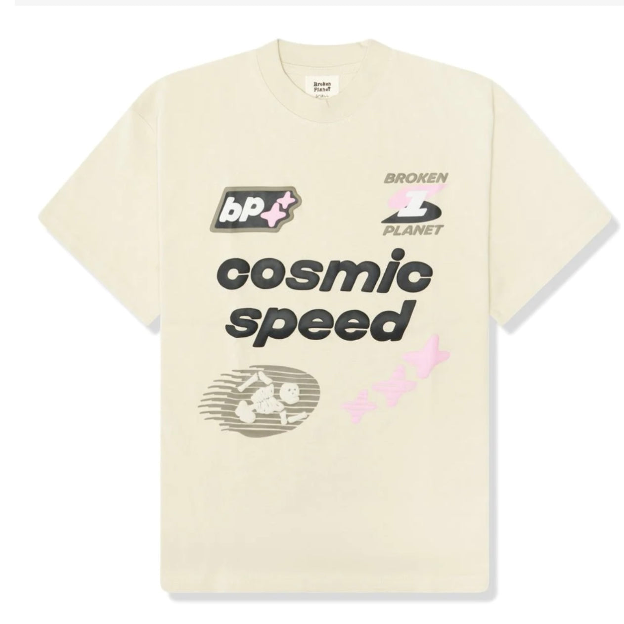 BROKEN PLANET MARKET COSMIC SPEED BONE WHITE TEE