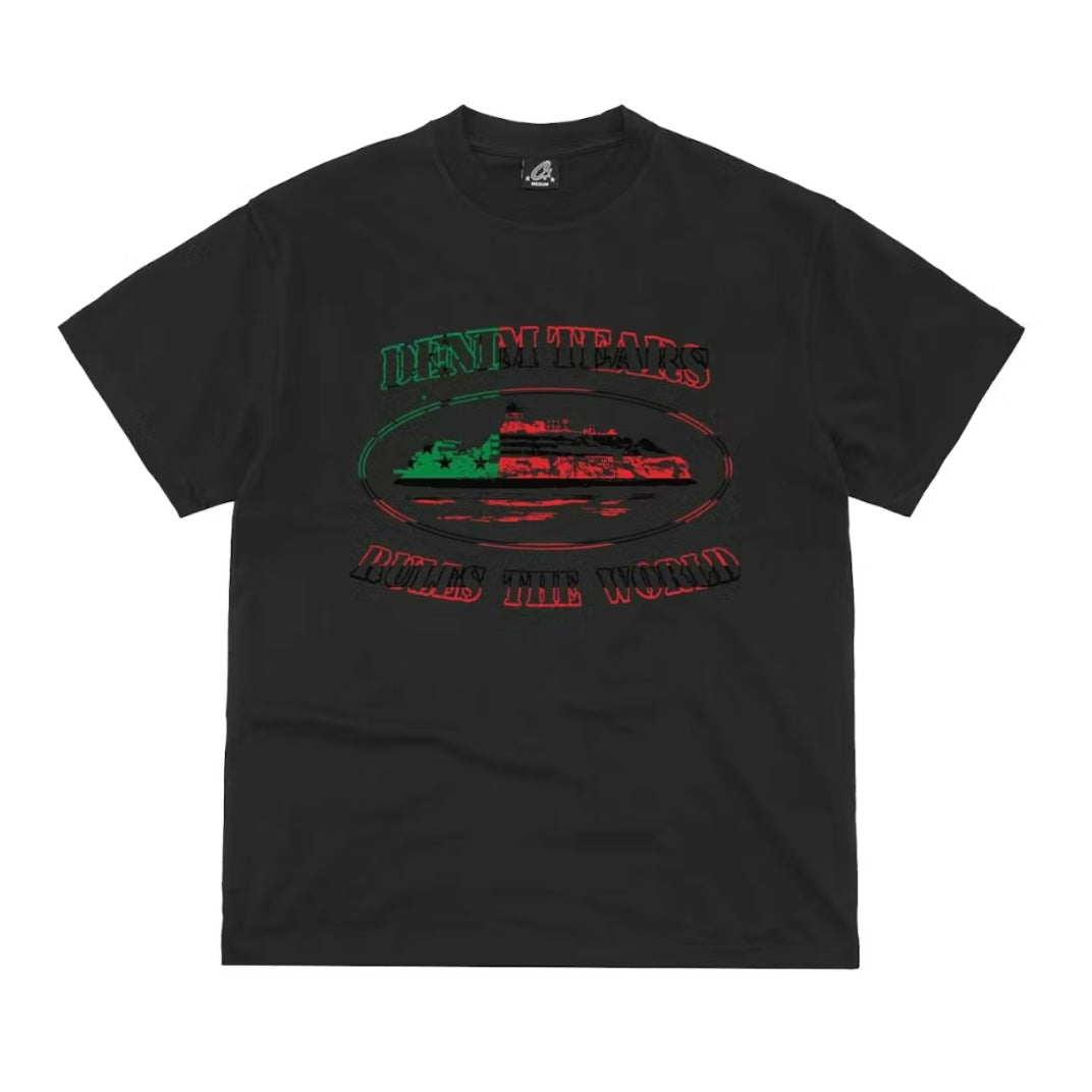 CORTEIZ x DENIM TEARS OG ALCATRAZ TEE BLACK (NEW BLANK)