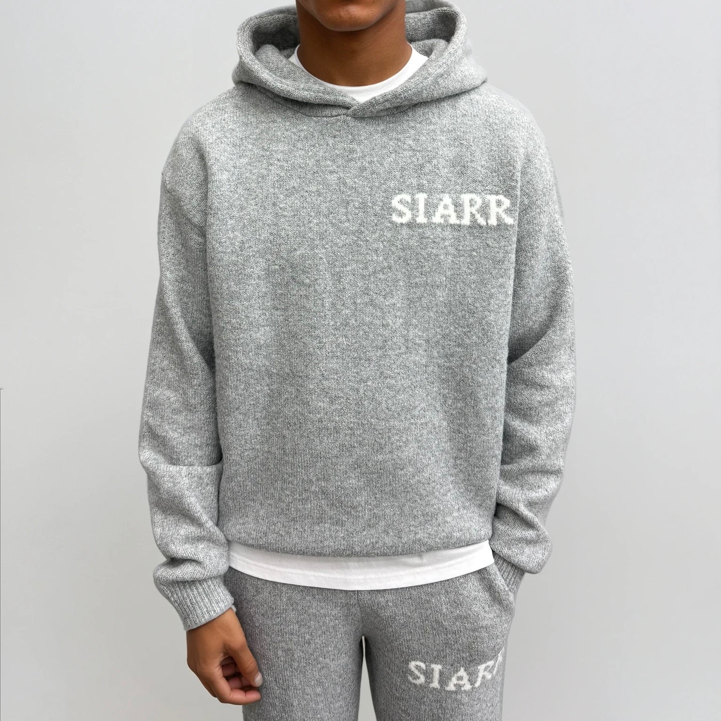Siarr Knit Hoodie Grey