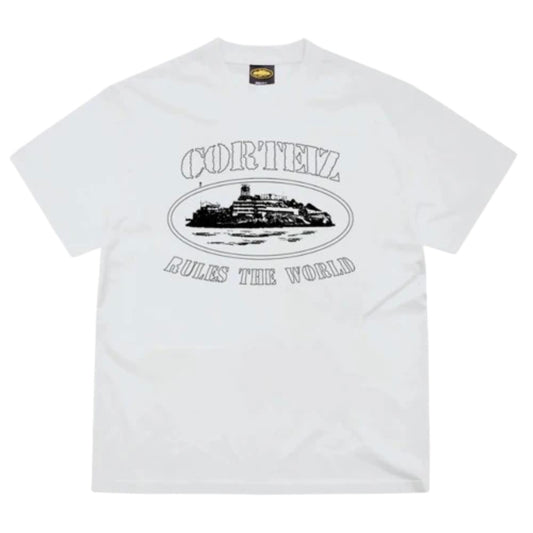 CORTEIZ ALCATRAZ TEE WHITE BLACK