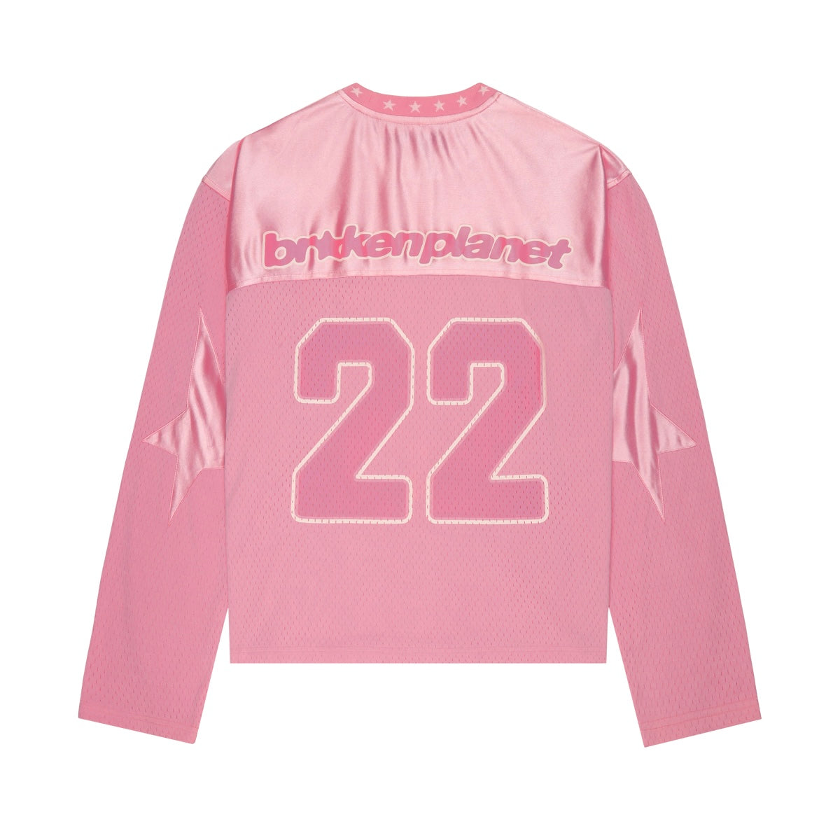 BROKEN PLANET LONG SLEEVE FOOTBALL JERSEY PINK