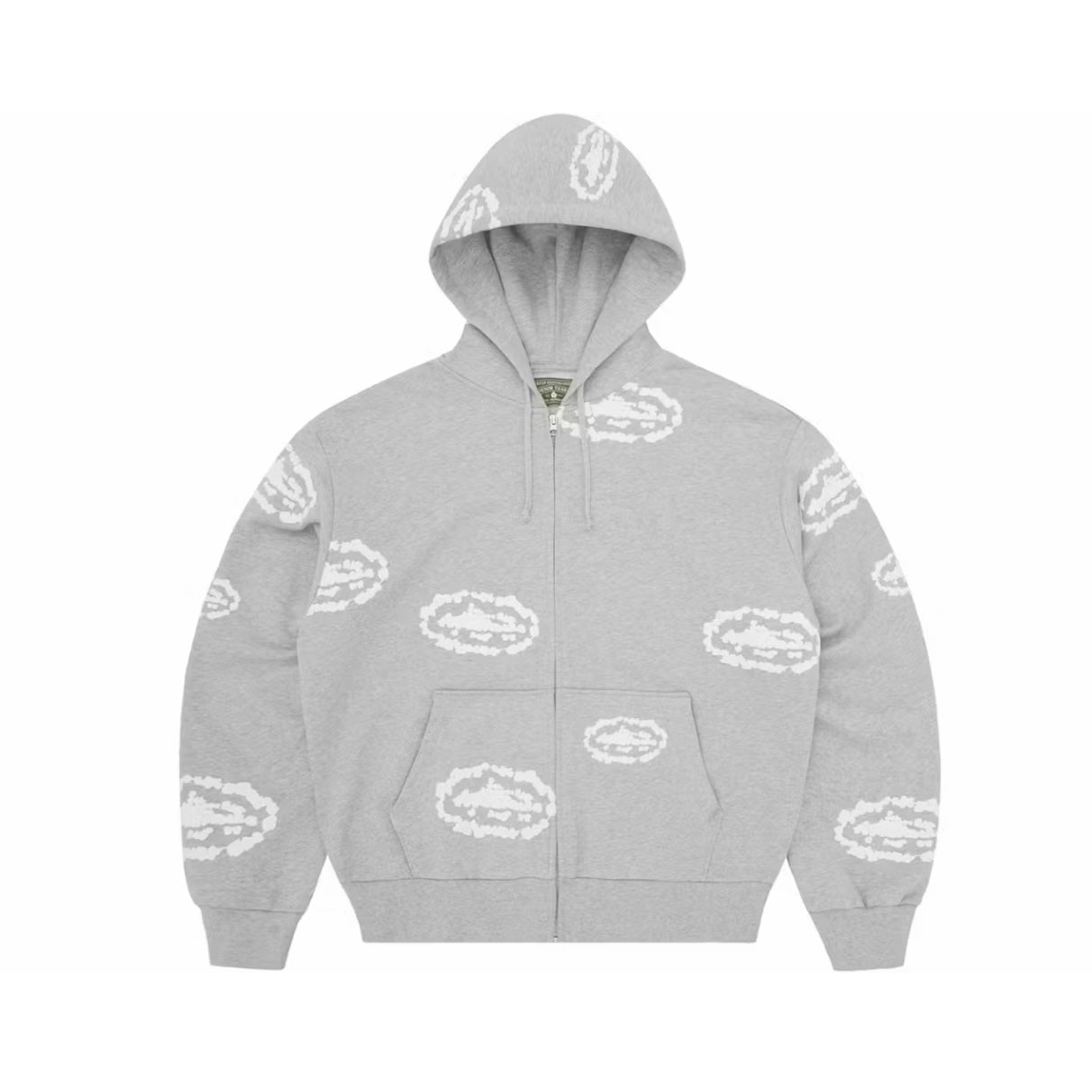 Corteiz Denim Tears Zip Hoodie Grey