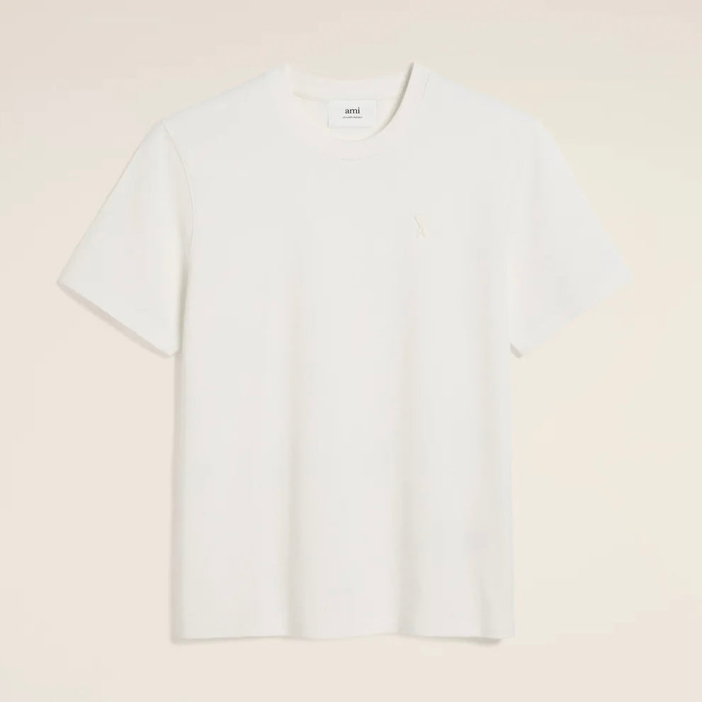 AMI Paris Embossed Tee Off White