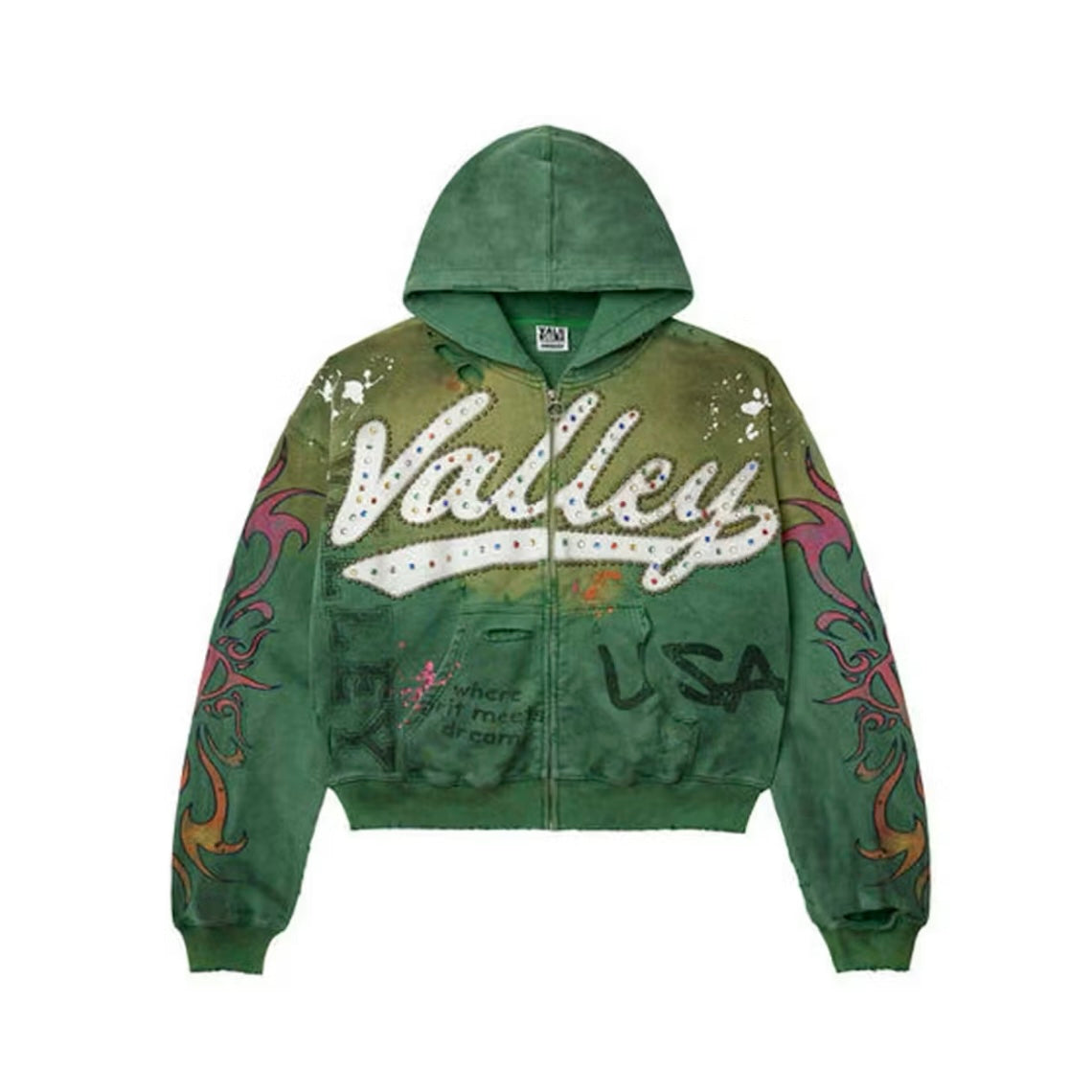 Vale Forever Inferno Zip Up Hoodie Green