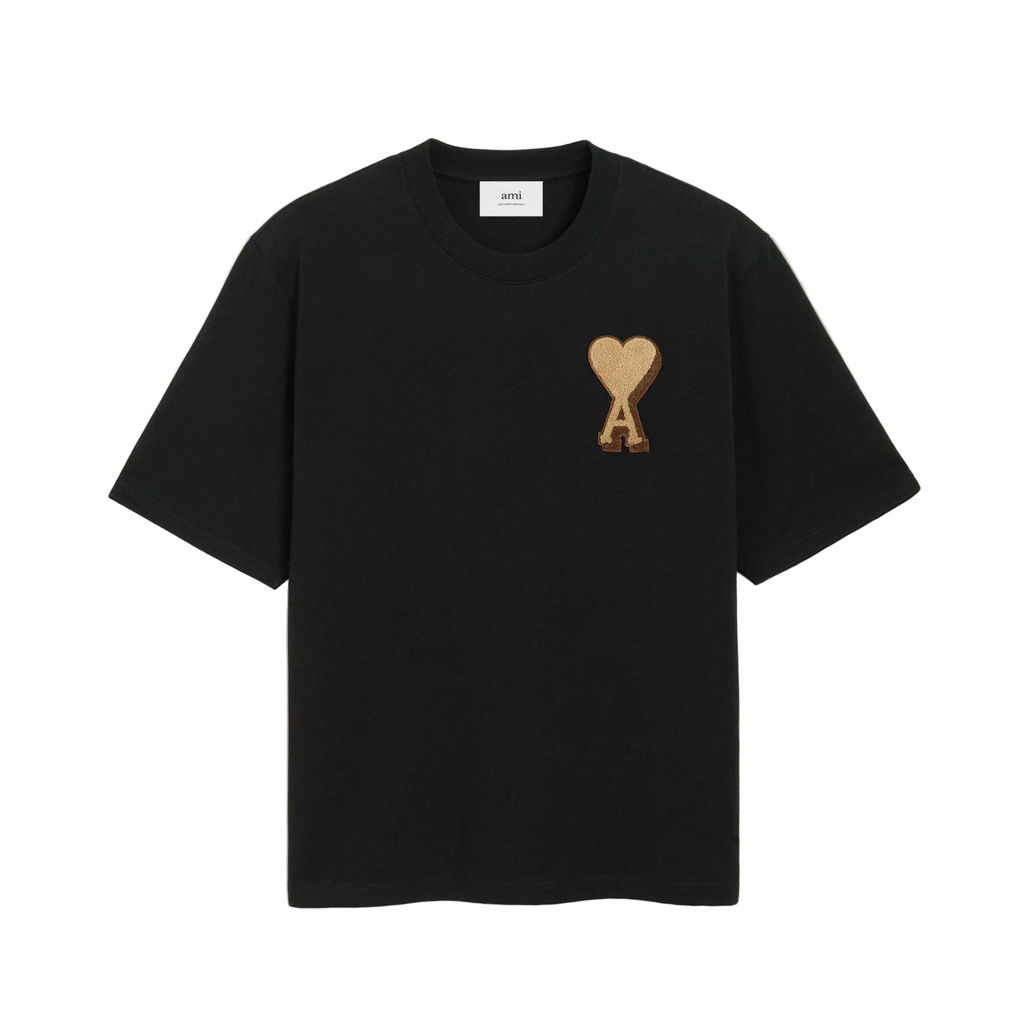 AMI Paris Patch Tee Black Brown