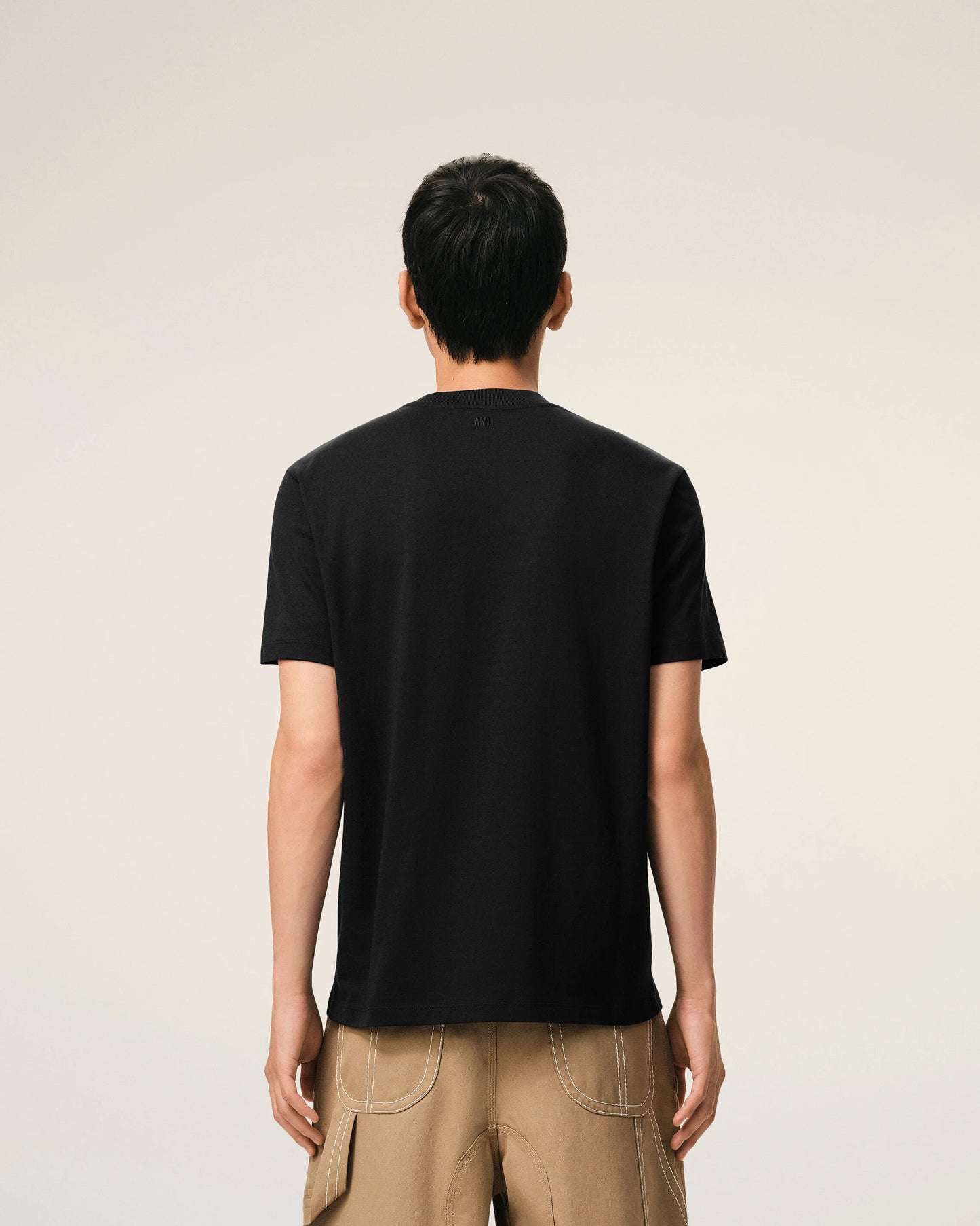 AMI Paris Embroidered Tee Black White