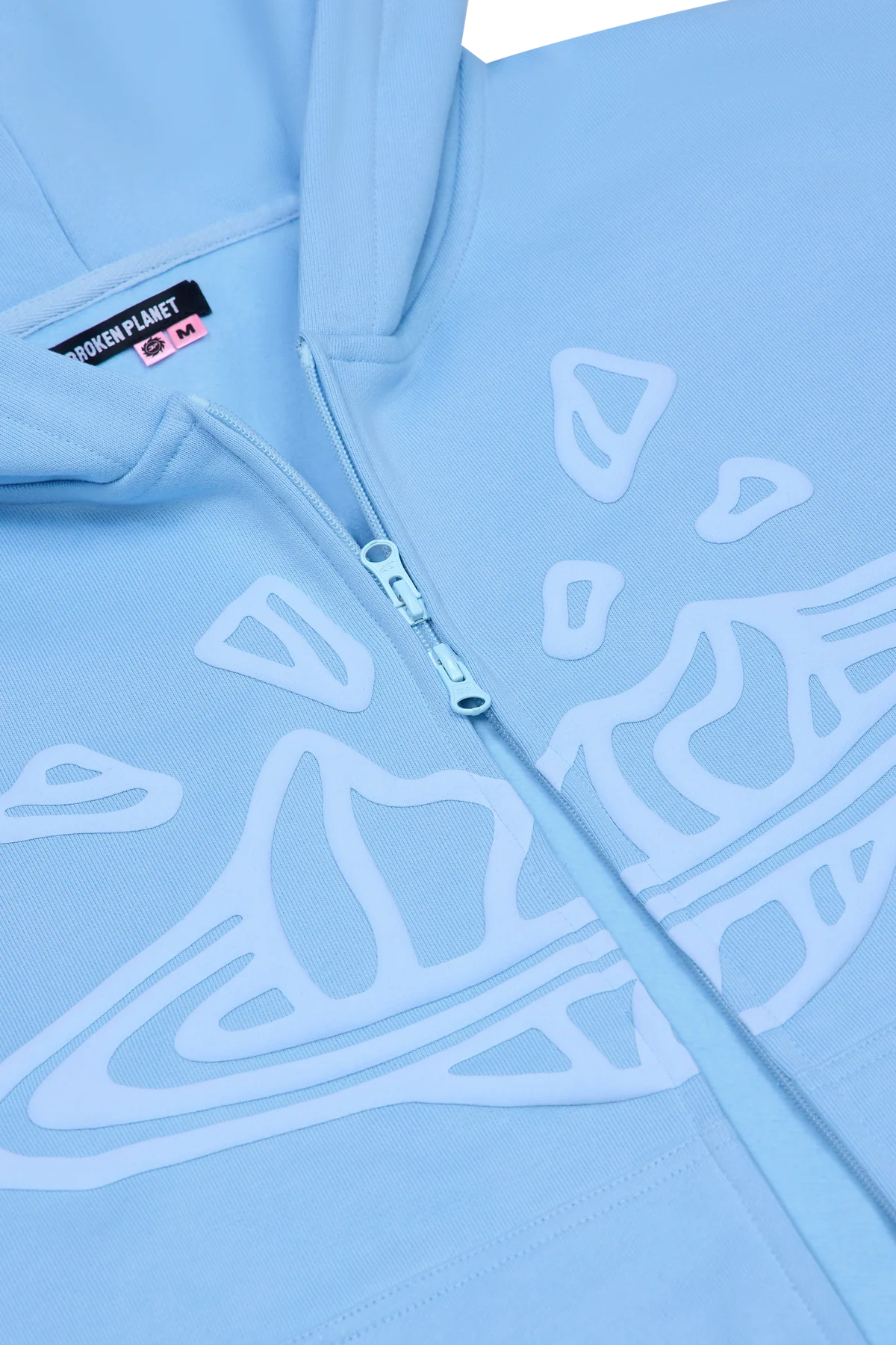 BROKEN PLANET ZIP UP HOODIE SKY BLUE