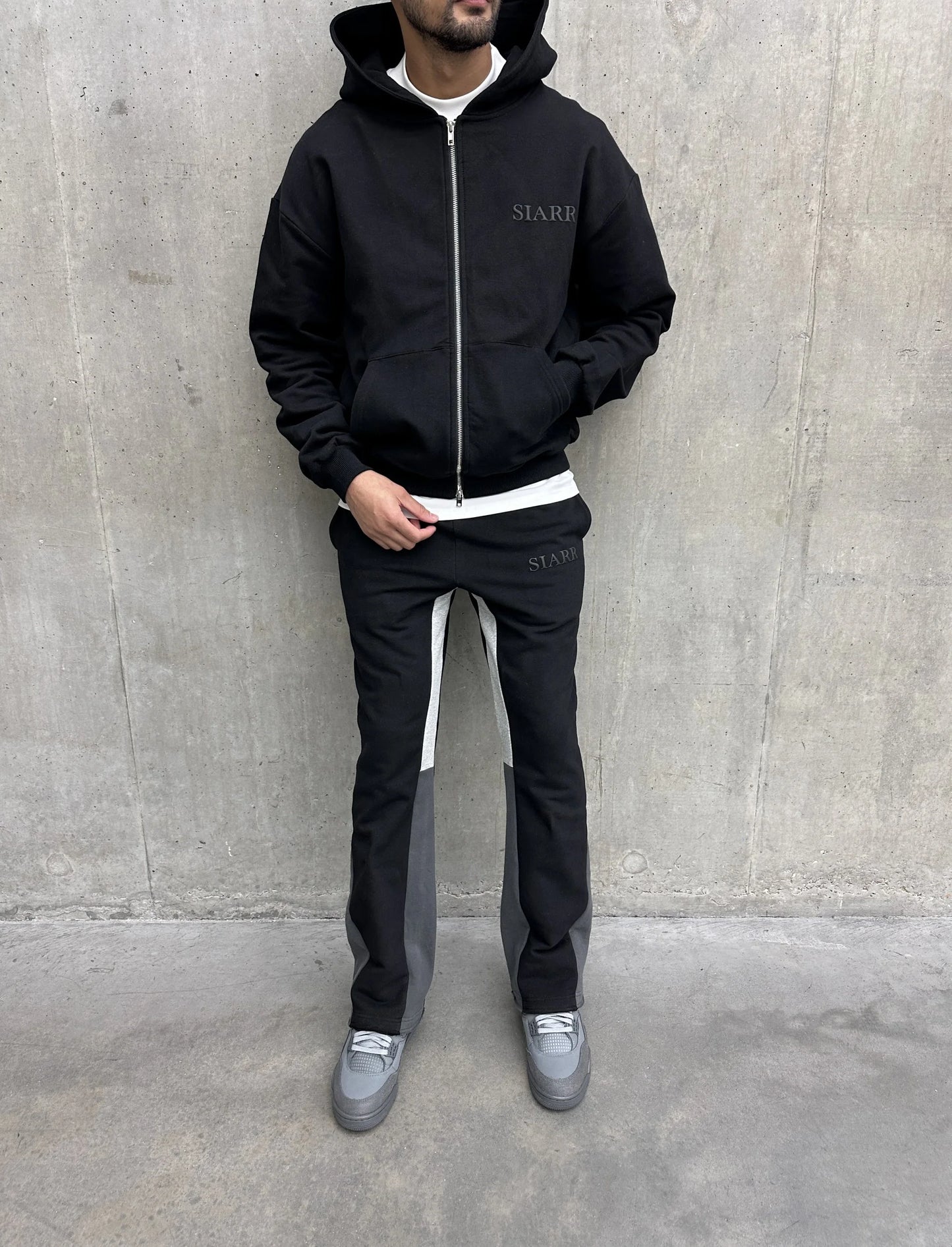 Siarr Puff Zip Hoodie Black