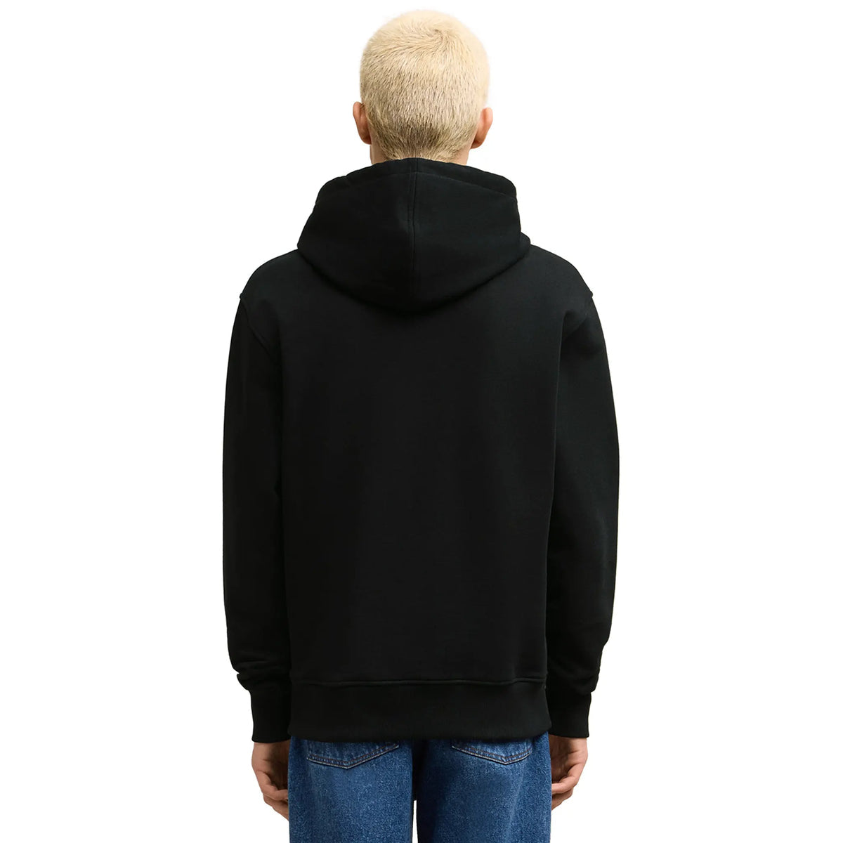 AMI Paris Embroidered Zip Up Hoodie Black