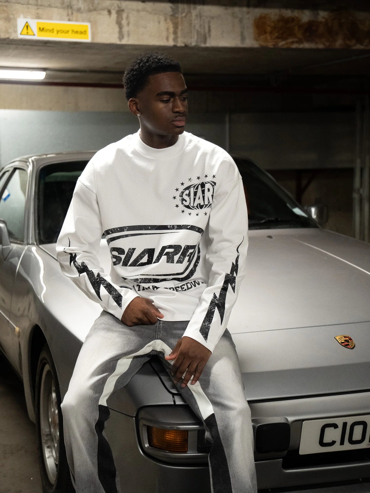 Siarr Speedway Longsleeve Tee White