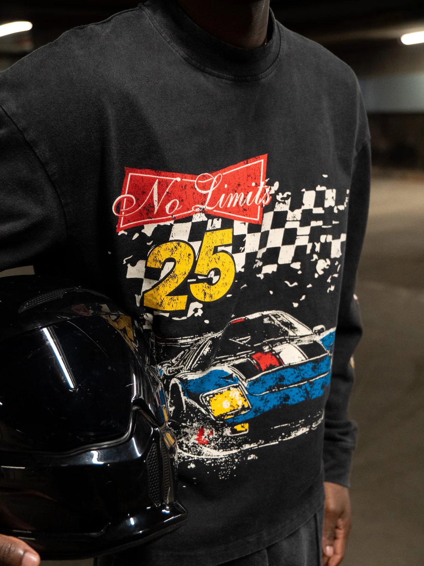 Siarr No Limits Longsleeve Tee Washed Black