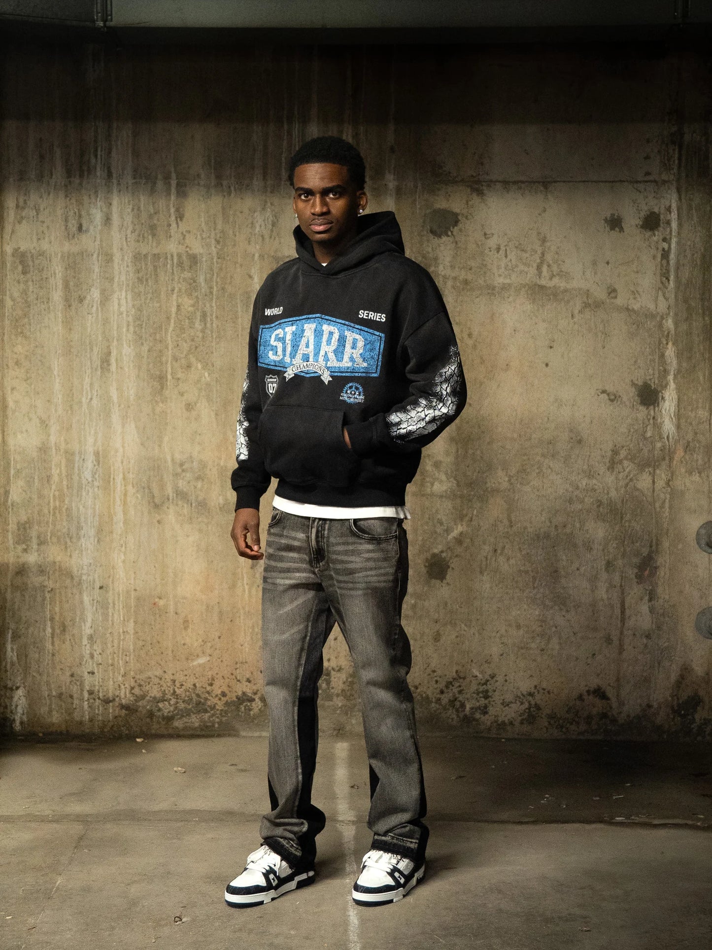 Siarr World Series Hoodie Washed Black