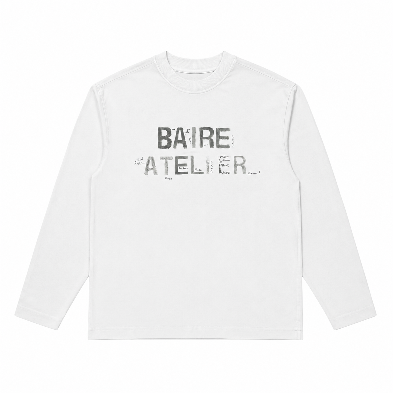 Baire Atelier Brushstroke Long Sleeve Tee White