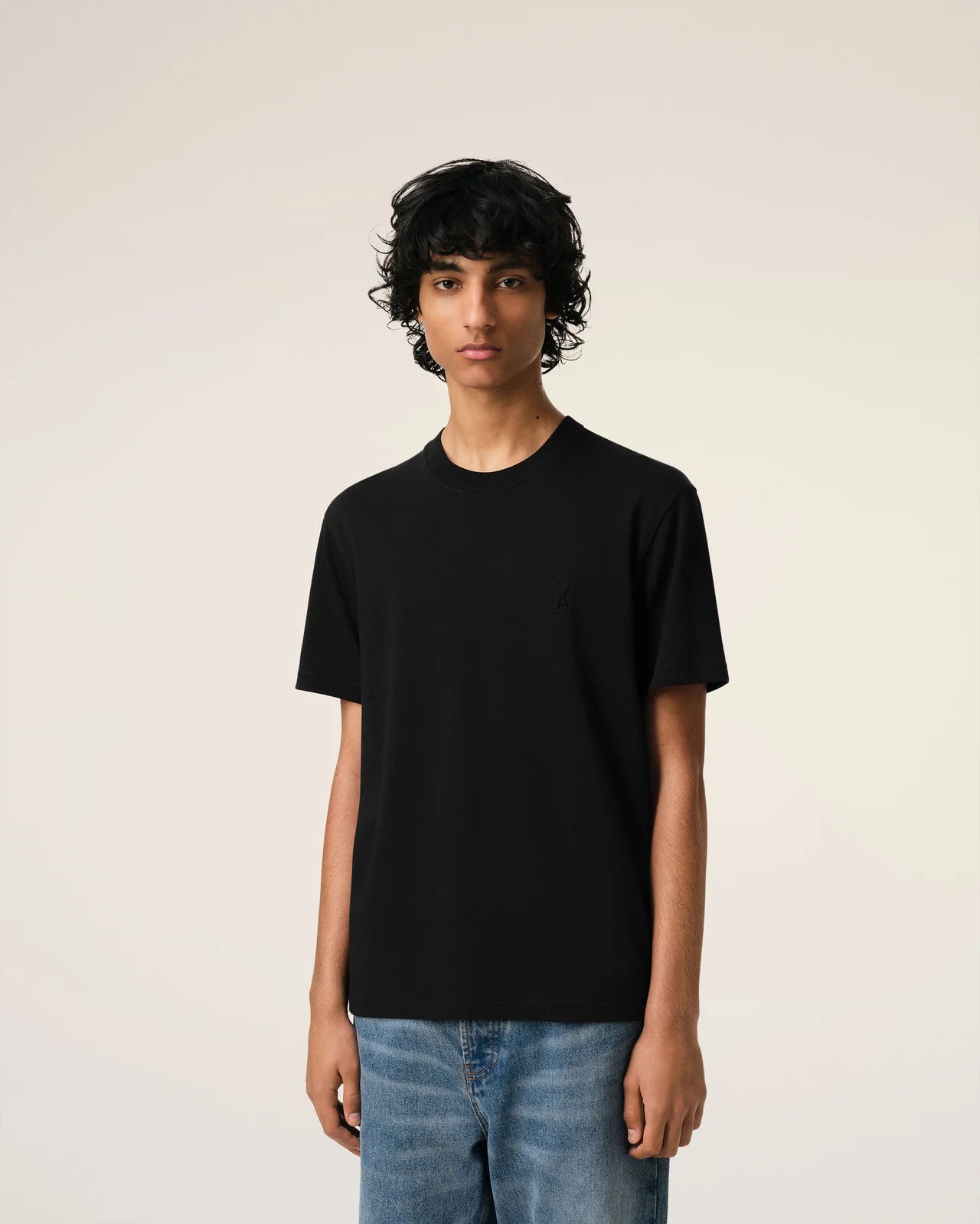 AMI Paris Embossed Tee Black