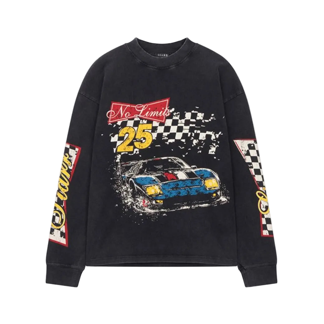 Siarr No Limits Longsleeve Tee Washed Black