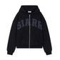 Siarr Arch Logo Zip Hoodie Black