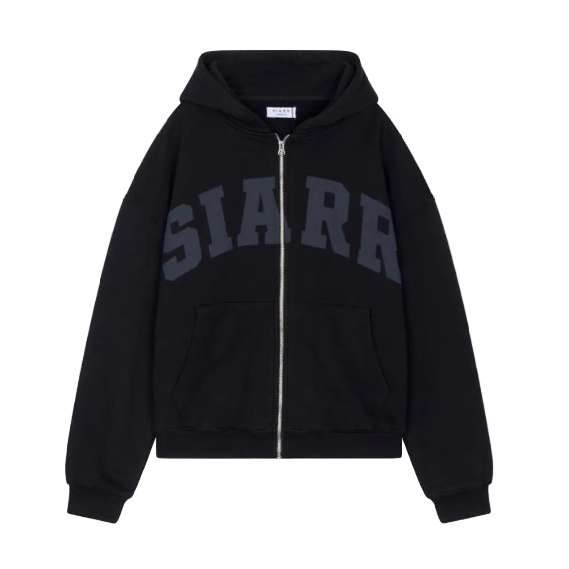 Siarr Arch Logo Zip Hoodie Black