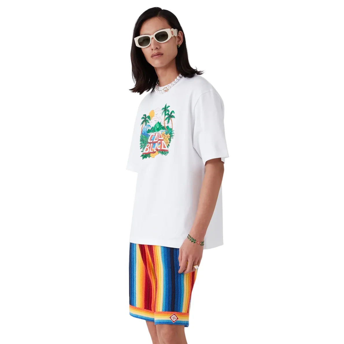 Casablanca Beach Wave Tee White
