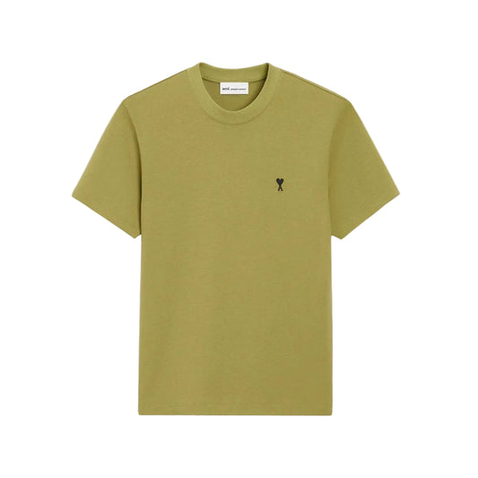 AMI Paris Embroidered Tee Olive Green