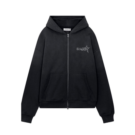 Siarr Sunfade Zip Hoodie Black