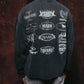 Siarr Multi Logo Longsleeve Tee Washed Black