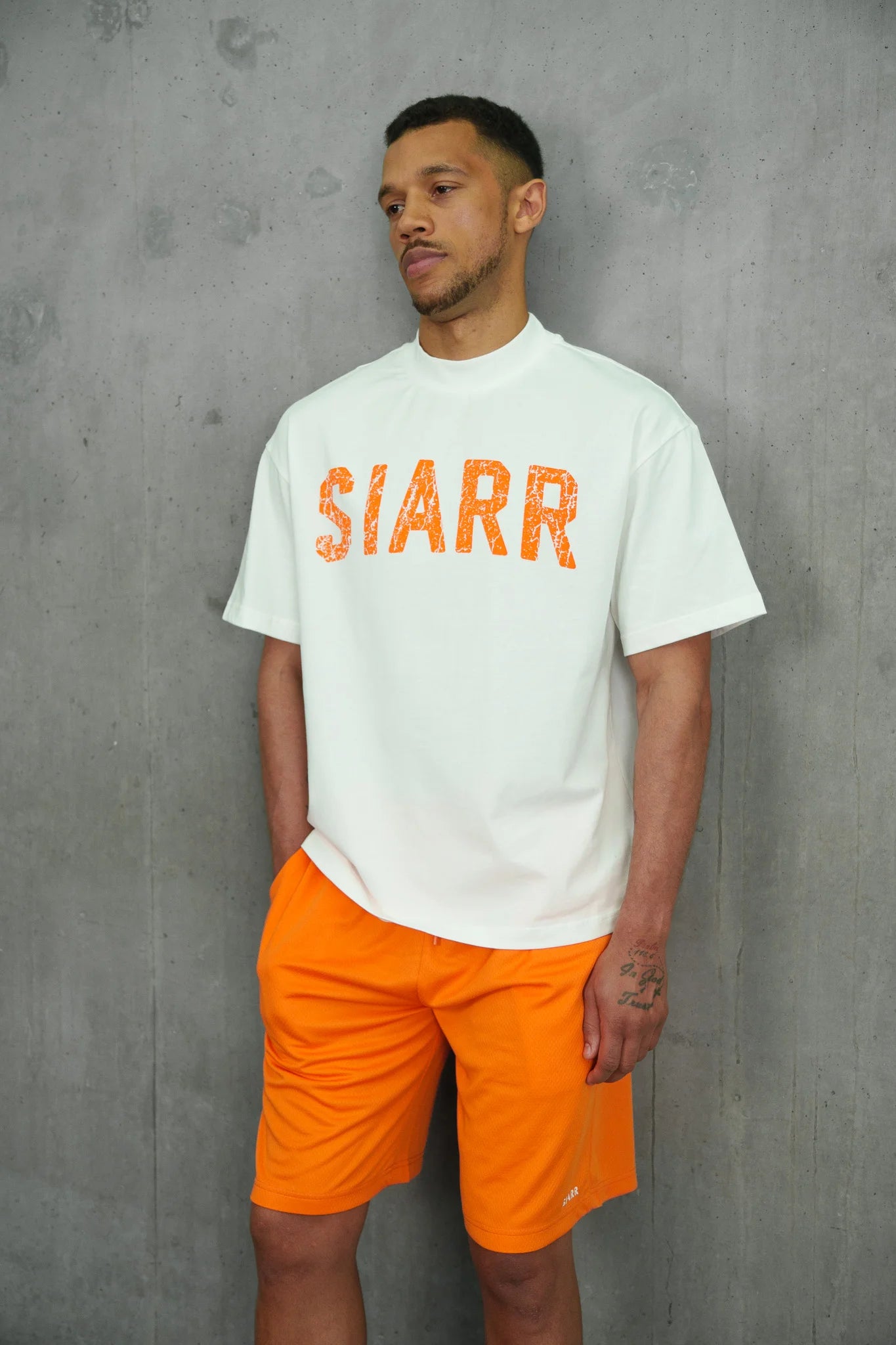 Siarr Scribble Tee White Orange