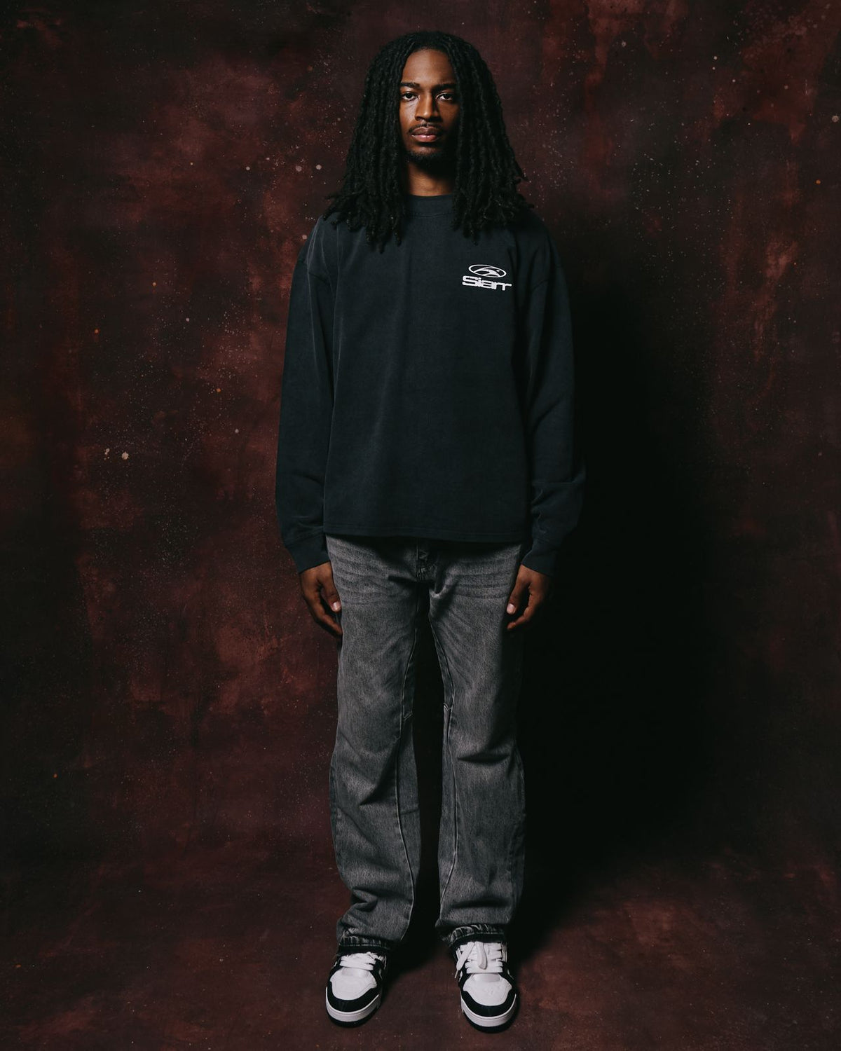 Siarr Multi Logo Longsleeve Tee Washed Black