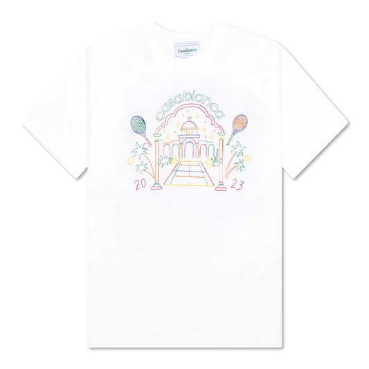 Casablanca Rainbow Crayon Temple Tee White
