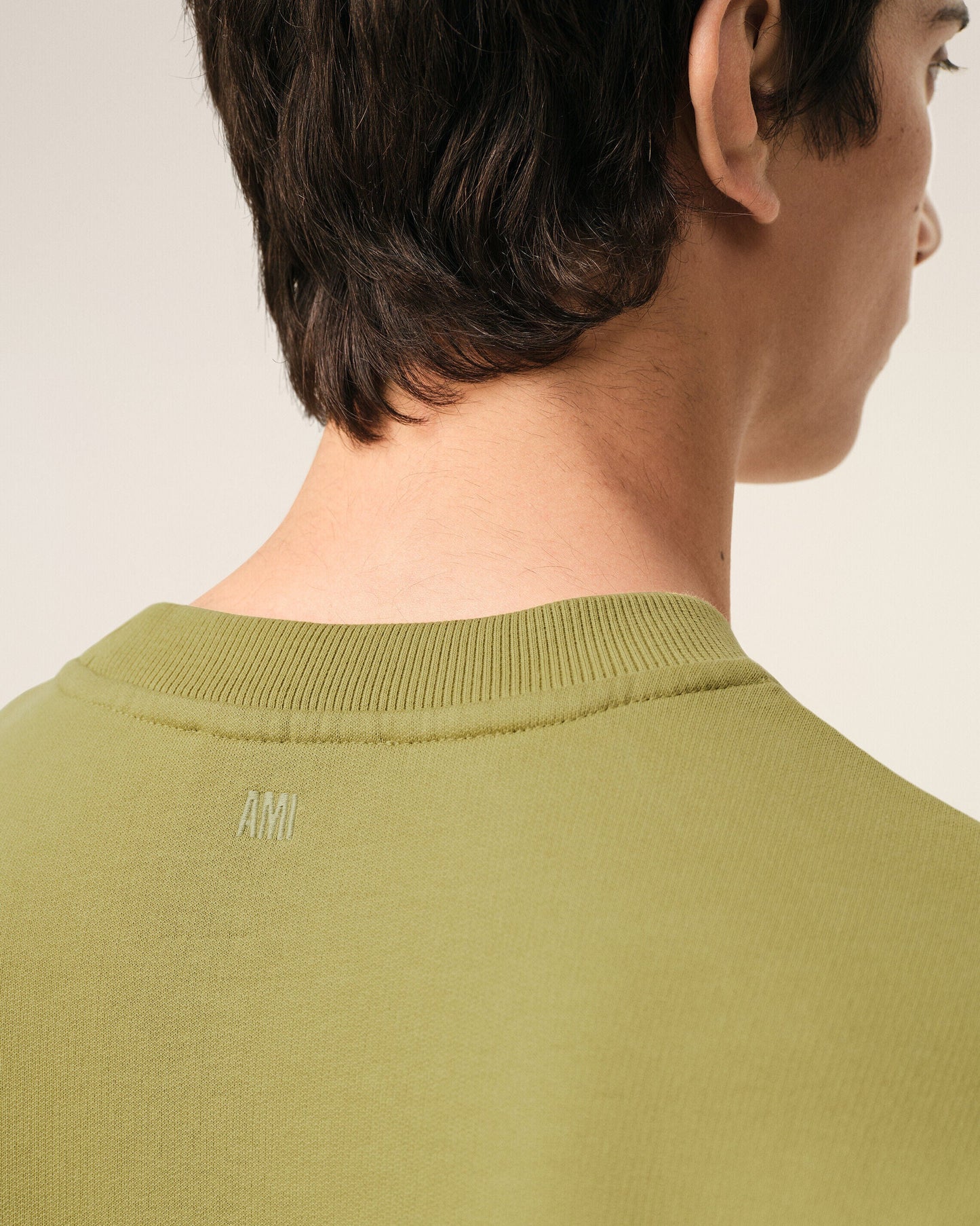 AMI Paris Embroidered Sweatshirt Olive Green