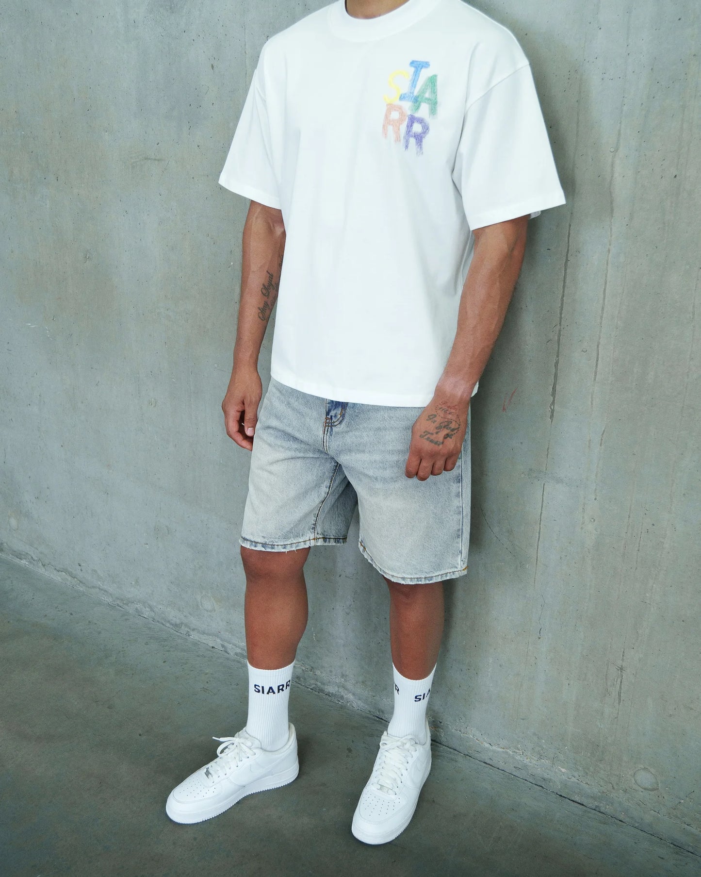 Siarr Crayon Tee White