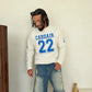 Cardair Varsity Long Sleeve White Blue