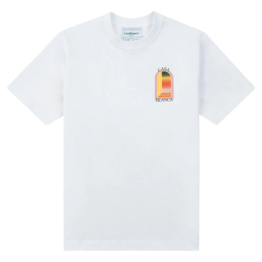 Casablanca Gradient Arch Logo Tee White