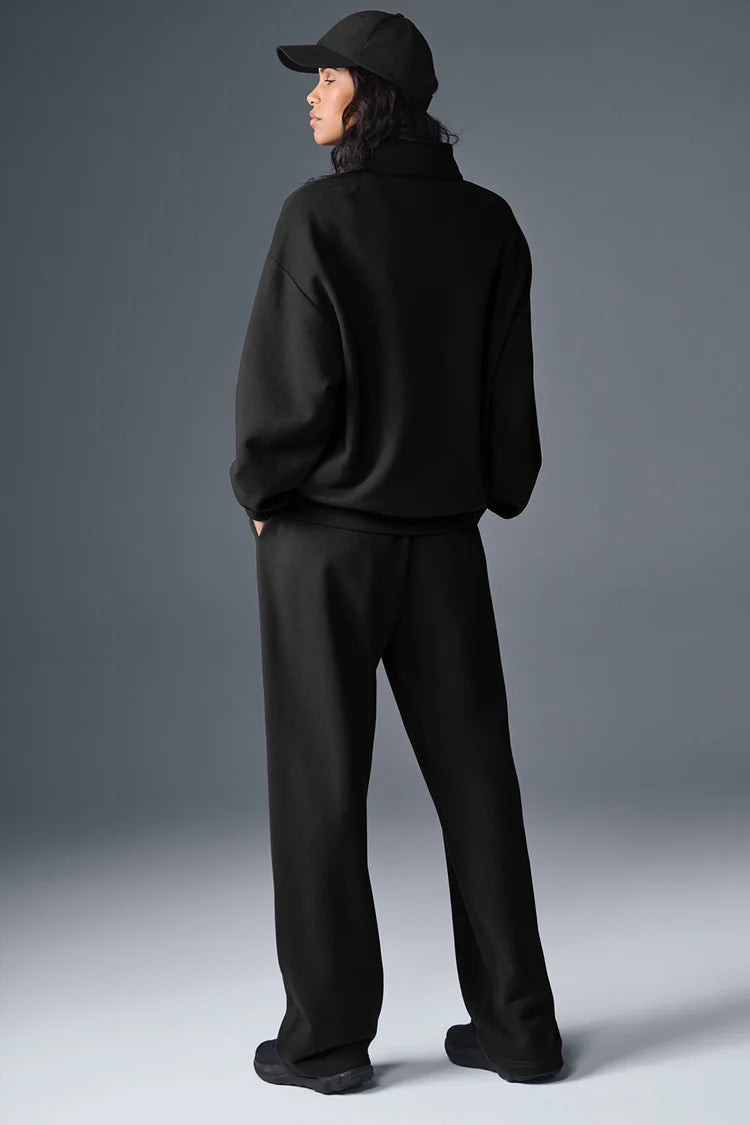 Alo Yoga Accolade Quarter Zip Pullover Black