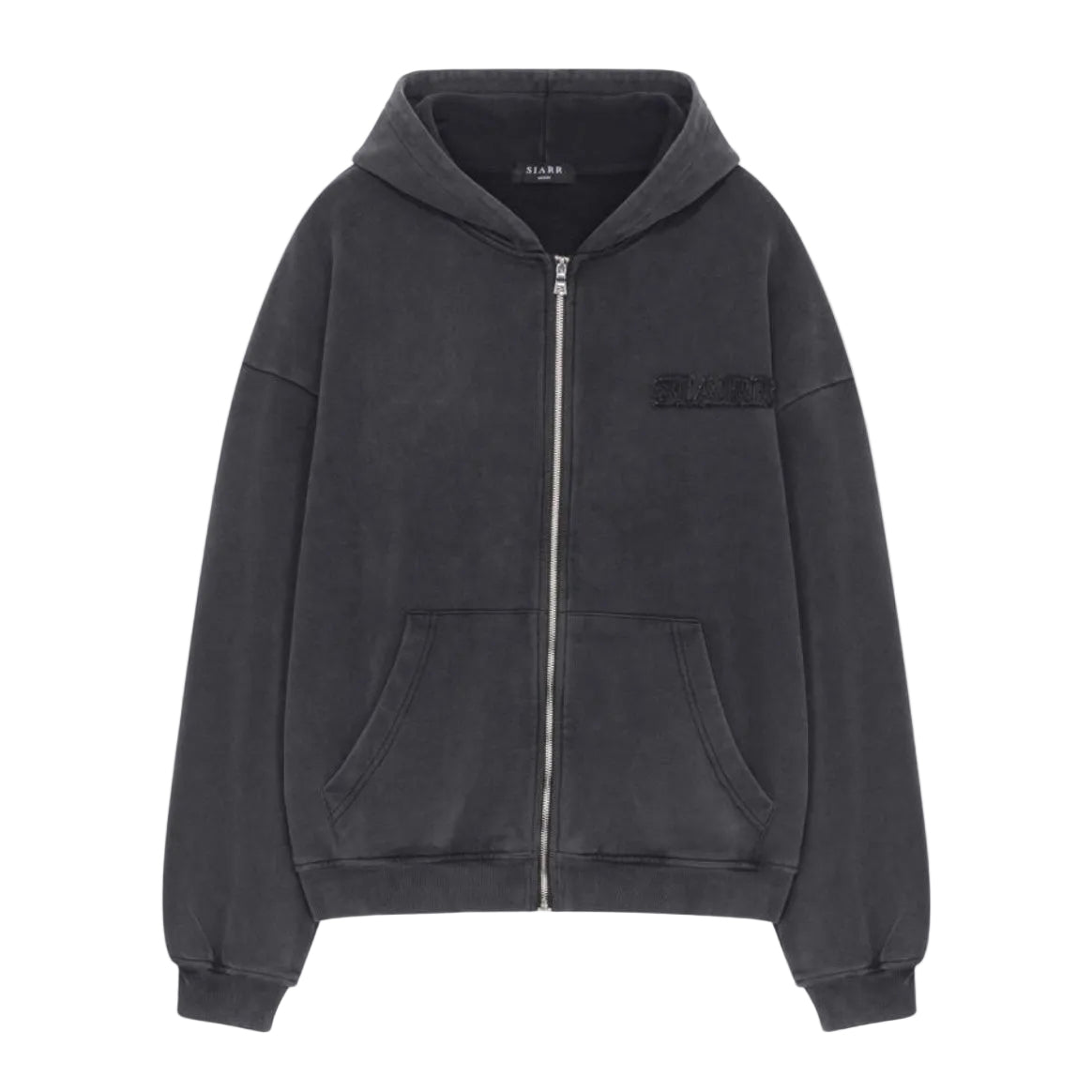 Siarr Quad Zip Hoodie Washed Black