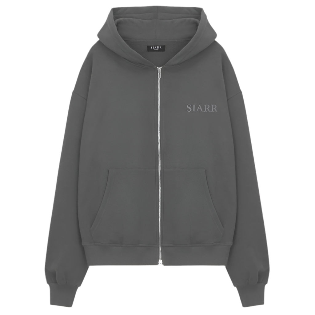 Siarr Puff Zip Hoodie Dark Grey