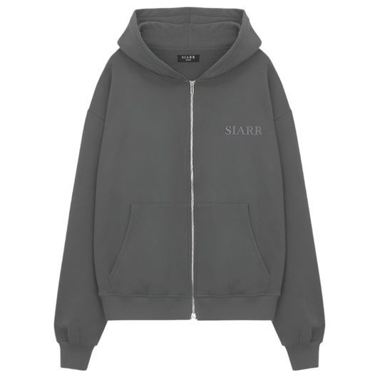 Siarr Puff Zip Hoodie Dark Grey