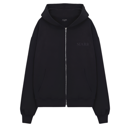 Siarr Puff Zip Hoodie Black