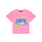 BROKEN PLANET STARGIRL GRAFITTI CROPPED TEE PINK