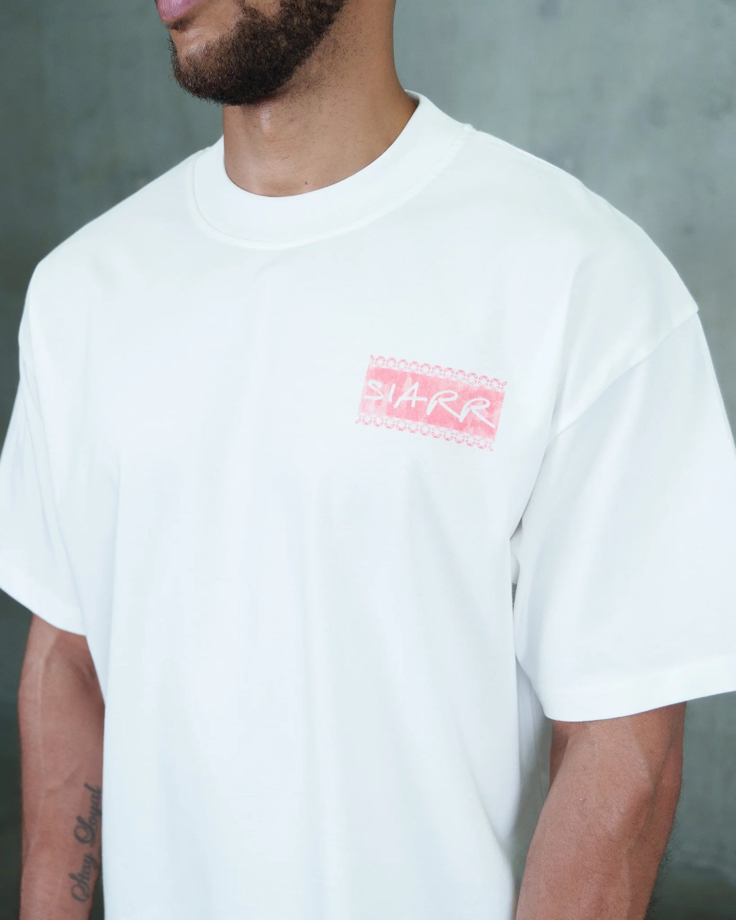 Siarr Pattern Tee White