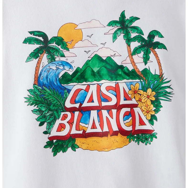 Casablanca Beach Wave Tee White